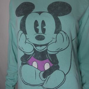 Disney Forever 21 Mickey Mouse Teal Sweatshirt Sm
